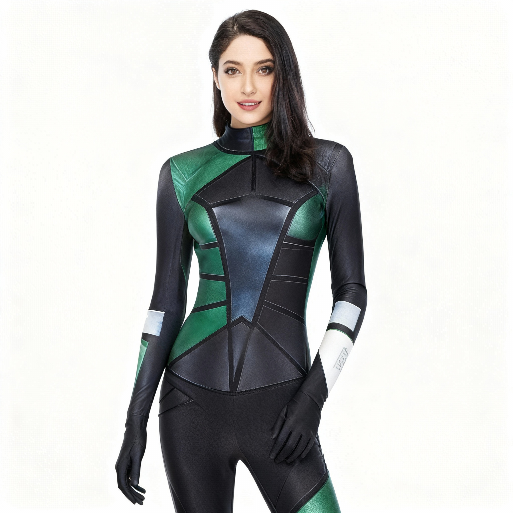 Kim Possible 2019 Shego Taylor Ortega Costume - Black Green Bodysuit Shego Cosplay