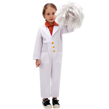 Kids Back to The Future Doc Dr. Emmett Brown Costume - White Coat Dr. Emmett Brown Cosplay