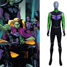 Young Avengers Hulkling Theodore Rufus Altman Costume - Black Green Bodysuit Hulkling Cosplay