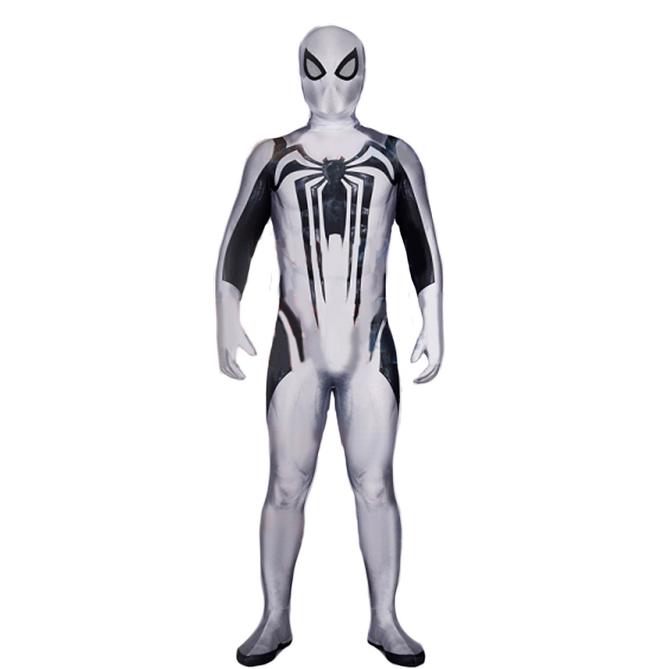 Spider-Man 2 Anti-Venom Suit Costume - White Bodysuit Mask Spider-Man Anti Venom Cosplay