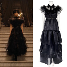 Wednesday The Addams Family Prom Dress Cosplay Costume