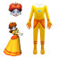 Girls Super Mario Bros Princess Daisy Costume - Yellow Jumpsuit Mask Set Princess Daisy Cosplay