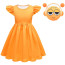 Girls Sprunki Orange Oren Costume - Dress Mask Set Orange Sprunki Cosplay