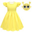 Girls Sprunki Yellow Simon Costume - Dress Mask Set Yellow Sprunki Cosplay