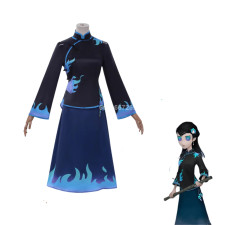 Identity V Antiquarian Costume - Black Blue Dress Antiquarian Cosplay