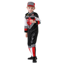 Kids Formula One Race Car Driver Costume - Suit Hat Set Formula One Race Car Driver Cosplay