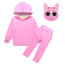 Kids Sprunki Pinki Costume - Hoodie Pants Mask Set Pink Sprunki Cosplay