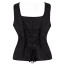 Medieval Renaissance Pirate Costume - Black Lace Up Corset Sueded Dress Pirate Cosplay