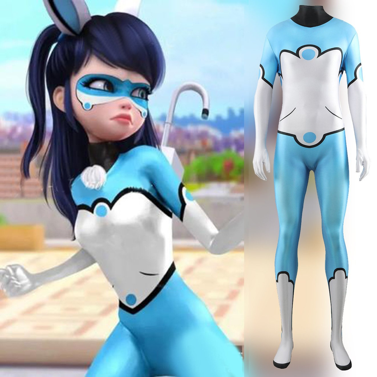 Miraculous: Tales of Ladybug & Cat Noir Bunnyx Alix Kubdel Costume - Bodysuit Bunnyx Alix Kubdel Cosplay