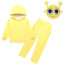 Kids Sprunki Yellow Simon Costume - Hoodie Pants Mask Set Yellow Sprunki Cosplay