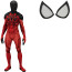 Marvel Rivals Scarlet Spider Costume - Red Black Shoulders Head Mask Scarlet Spider Man Cosplay