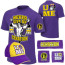 WWE John Cena Costume - Never Give Up Cenation Purple Set Shirt Cap Headband Wristband John Cena Cosplay