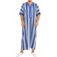 Muslim Costume - Blue White Striped Kaftan Robe Muslim Cosplay