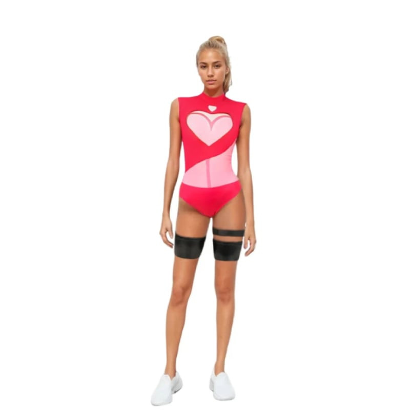 Hazbin Hotel Angel Dust Costume - Red Bodysuit Angel Dust Cosplay