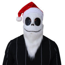 Jack Skellington With Santa Hat Mask Cosplay Costume