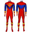 Teen Titans Superboy Kon-El Conner Costume - Blue Red Shoulder Bodysuit Superboy Cosplay