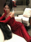 Taylor Swift The Life of a Showgirl Outfit Costume - Long Shiny Red Dress Taylor Swift Cosplay