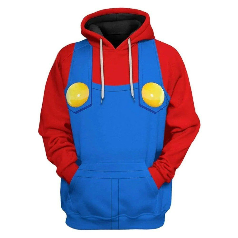 Super Mario Bros Movie 2023 Mario Hoodie - Mario Cosplay Costume Hoodie