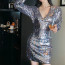 Dua Lipa Grammys 2024 Costume - Low Cut Silver Dress Dua Lipa Grammys 2024 Cosplay
