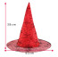 Halloween Prop Witch Black Velvet With Ribbon Hat Costume