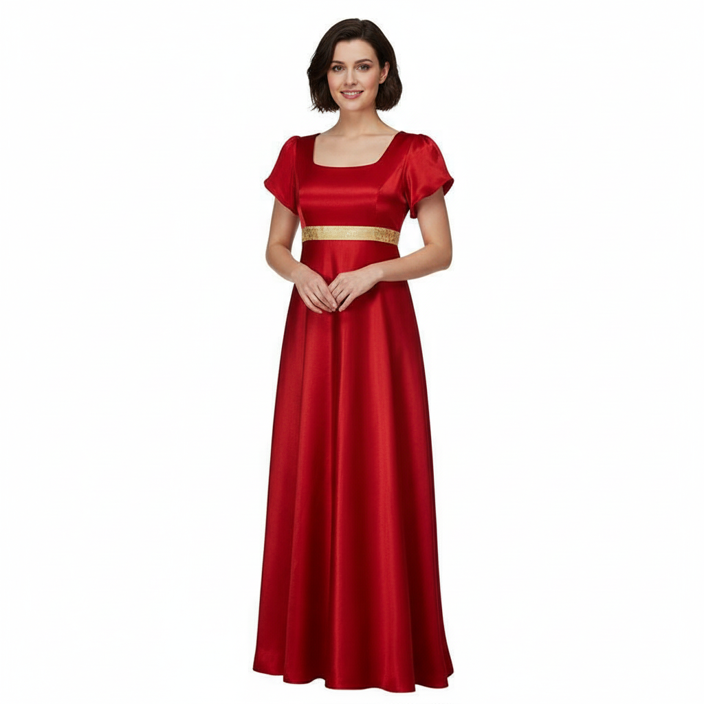 Bridgerton Medieval Regency Costume - Red Dress Medieval Regency Cosplay