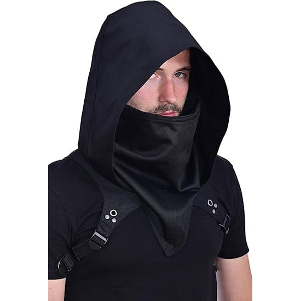 Rogue Cyberpunk Hood - Rogue Cloak Cyberpunk Cosplay Costume Mask Prop
