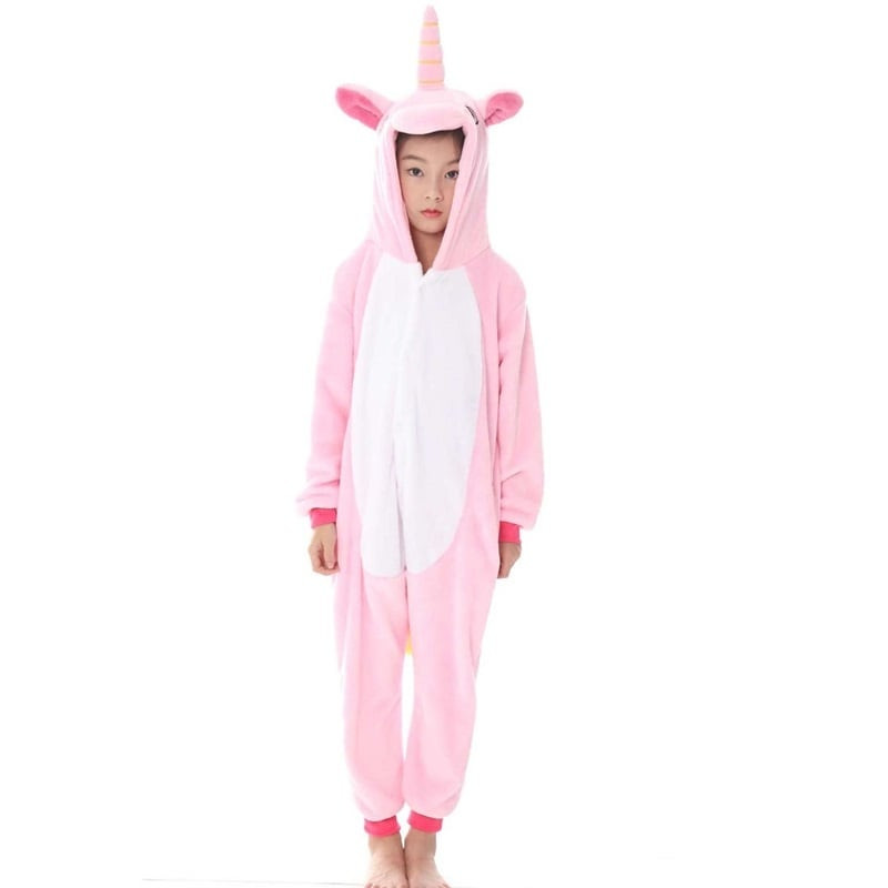 Kids Light Pink Unicorn Costume - Onesie Jumpsuit Light Pink Unicorn Cosplay