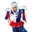 Five Nights At Freddy's Security Breach Daycare Attendant Moon Costume - Blue White Jester Outfit Attendant Moon Cosplay