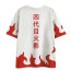 Naruto Shippuden White Red Flames Costume - Minato 4th Hokage Uniform T-Shirt Naruto Cosplay