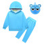 Kids Sprunki Sky Blue Costume - Hoodie Pants Mask Set Sky Blue Sprunki Cosplay