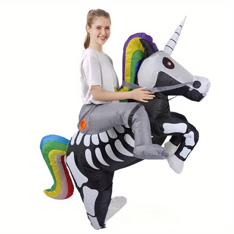Riding Skeleton Unicorn Inflatable Costume - Riding Skeleton Unicorn Cosplay