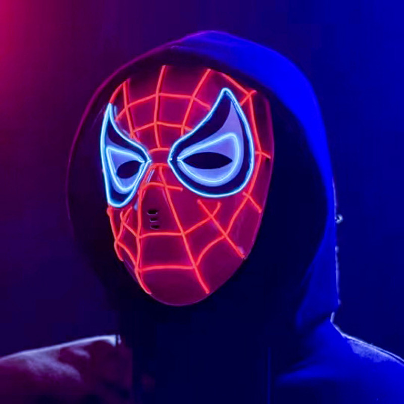 Marvel Spider-Man Red LED Mask Prop - Spider Man LED Costume Cosplay Mask