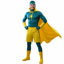 Wanda Vision Vision Costume - Blue Yellow Bodysuit Cape Set Vision Cosplay