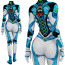 Metroid: Zero Mission Samus Aran White Zero Suit Costume - Bodysuit Samus Aran White Zero Suit Cosplay
