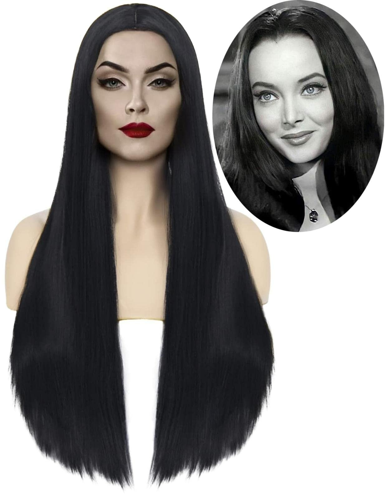 Addams The Addams Family Morticia Wig - Morticia Cosplay Costume Wig Prop