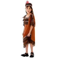 HLW-NativeAm-BrownDress-Girls