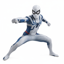 Your Friendly Neighborhood Spider-Man The Oscorp Suit Costume - White Bue Bodysuit Mask Spider Man Cosplay
