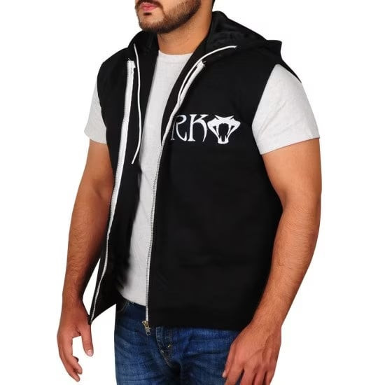 WWE Randy Orton Costume - Black Vest Hoodie RKO Logo Randy Orton Cosplay