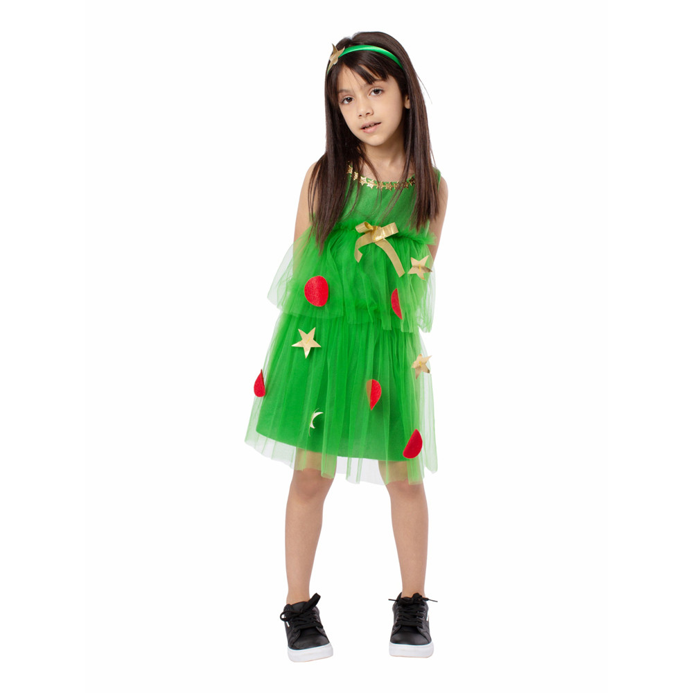 Girls Christmas Tree Costume - Green Tutu Dress Christmas Tree Cosplay
