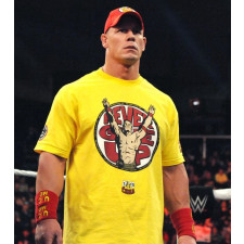 WWE John Cena Costume - Never Give Up Yellow Set Shirt Cap Headband Wristband John Cena Cosplay