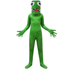 Kids Rainbow Friends Green Costume - Bodysuit Mask Green Rainbow Friends Cosplay