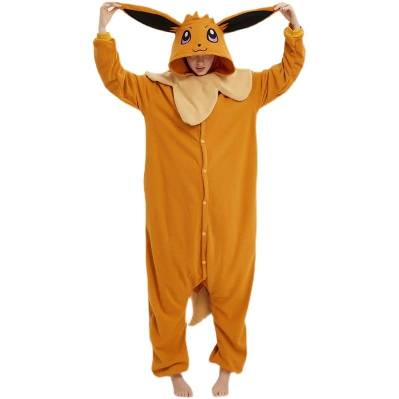 Pokemon Eevee Costume - Onesie Jumpsuit Eevee Cosplay