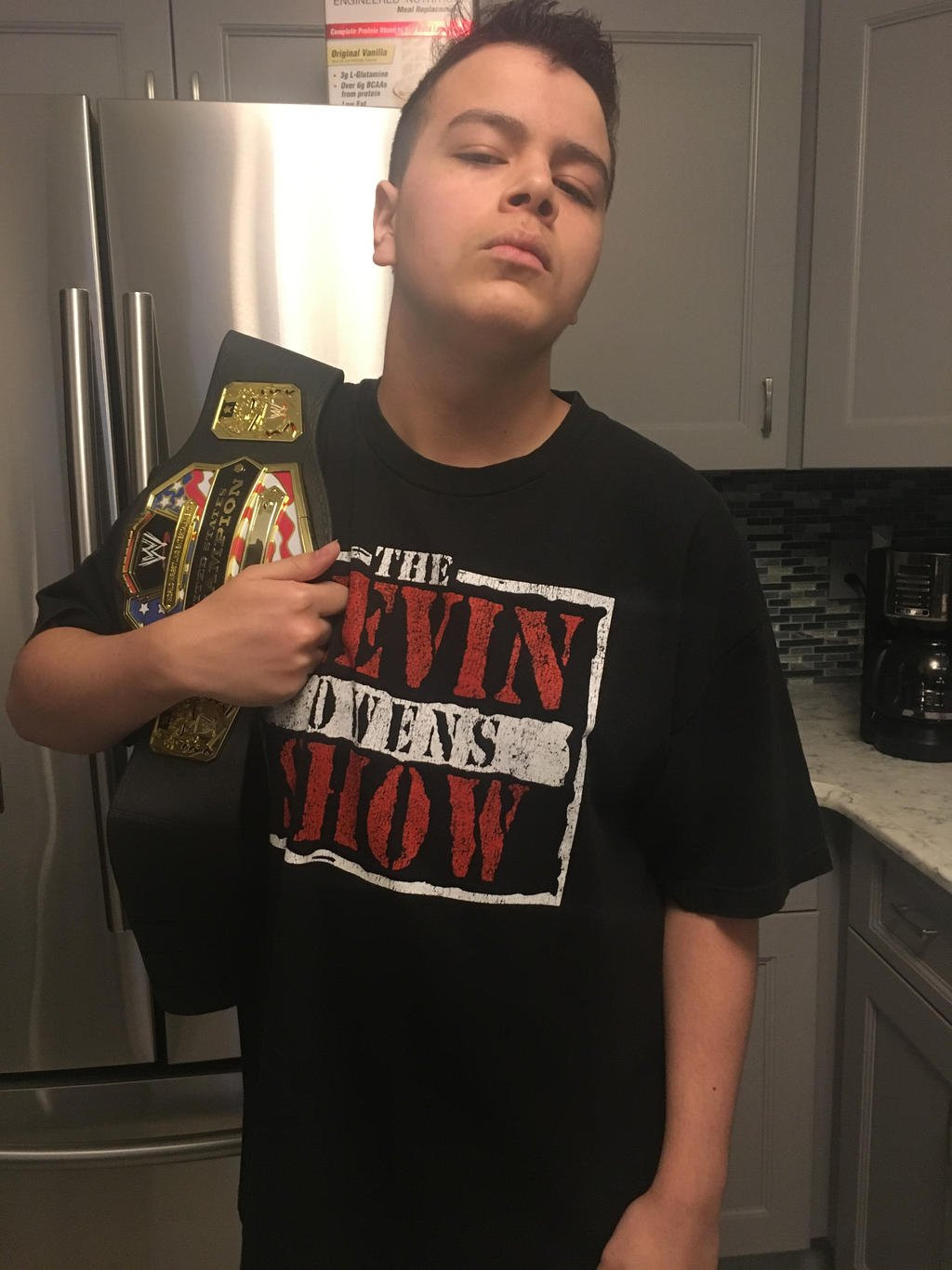 WWE Kevin Owens Costume - Black Shirt The Kevin Owens Show Logo Kevin Owens Cosplay