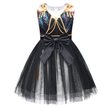 Girls K-Pop Demon Hunters Mira Costume - Black Gold Tutu Dress Stage Outfit Mira Cosplay