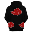 Naruto Shippiden Akatsuki Costume - Black Hoodie Red Cloud Akatsuki Cosplay