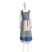 Disney Belle Blue Dress Cosplay Outfit For Children and Adults Halloween Costume