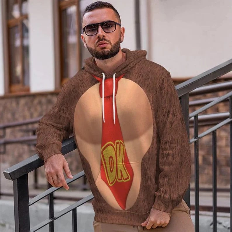 Super Mario Bros Movie 2023 Donkey Kong Hoodie - Donkey Kong Cosplay Costume Hoodie