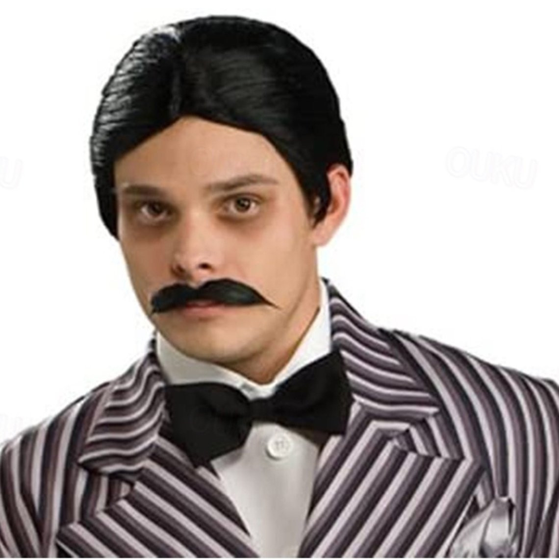 Addams Family Gomez Addams Wig and Moustache - Gomez Addams Cosplay Costume Wig Prop