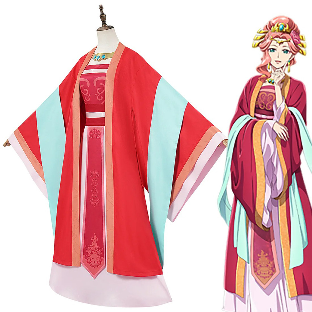 Apothecary Diaries Gyokuyou Costume - Red Kimono Dress Accessories Set Gyokuyou Cosplay