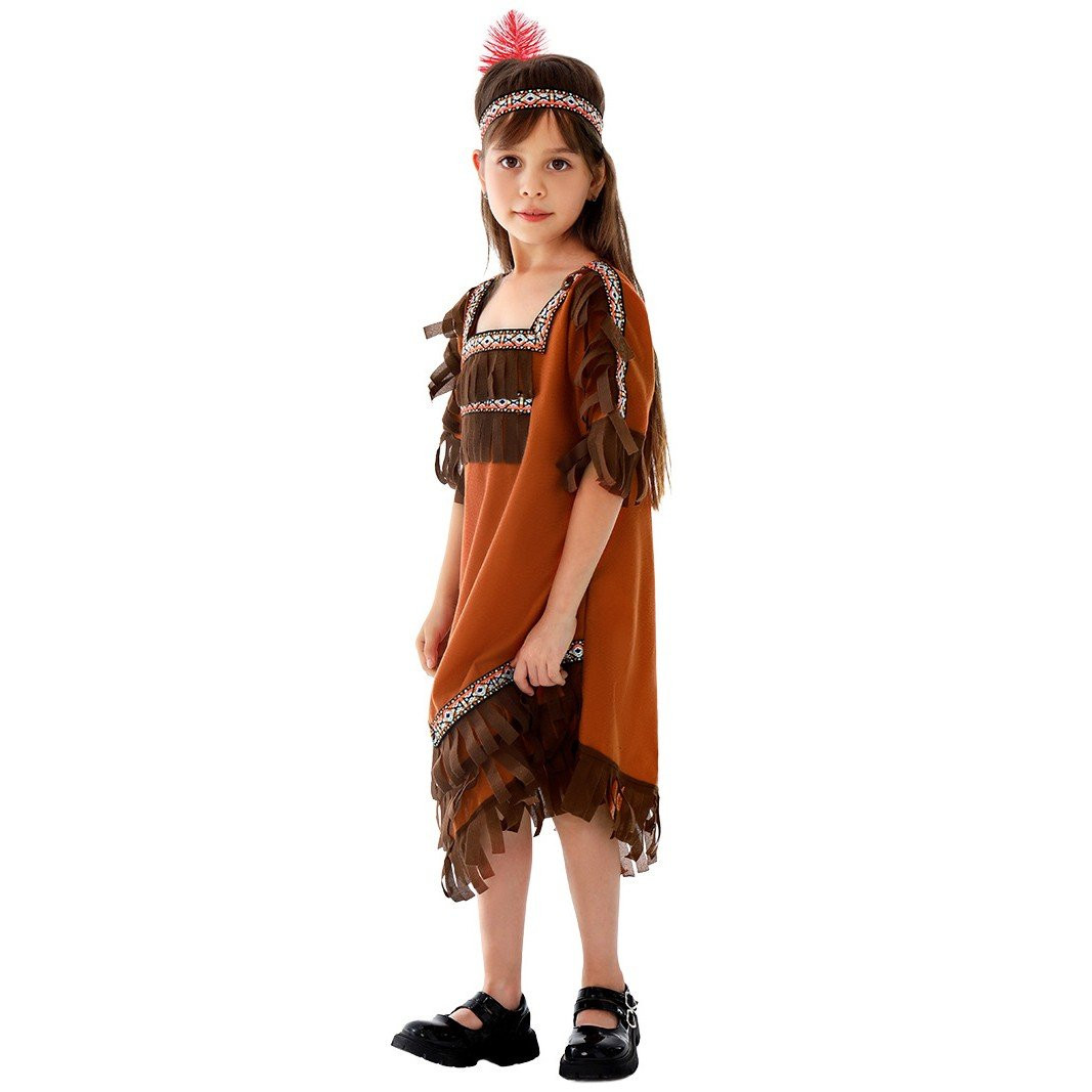 HLW-NativeAm-BrownDress-Girls